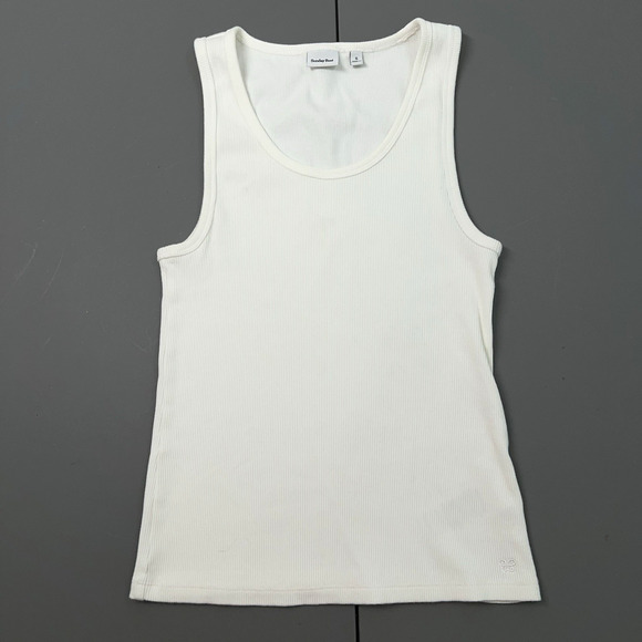 Aritzia Sunday Best Ribbed Tank Top Womens S White Ribbed Cotton Knit Sleeveless - Picture 1 of 10